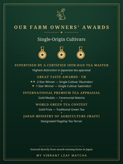 500g Umami Matcha. Gold Award Farm. Bulk Pricing. Ceremonial Koicha Grade. Spring Harvest